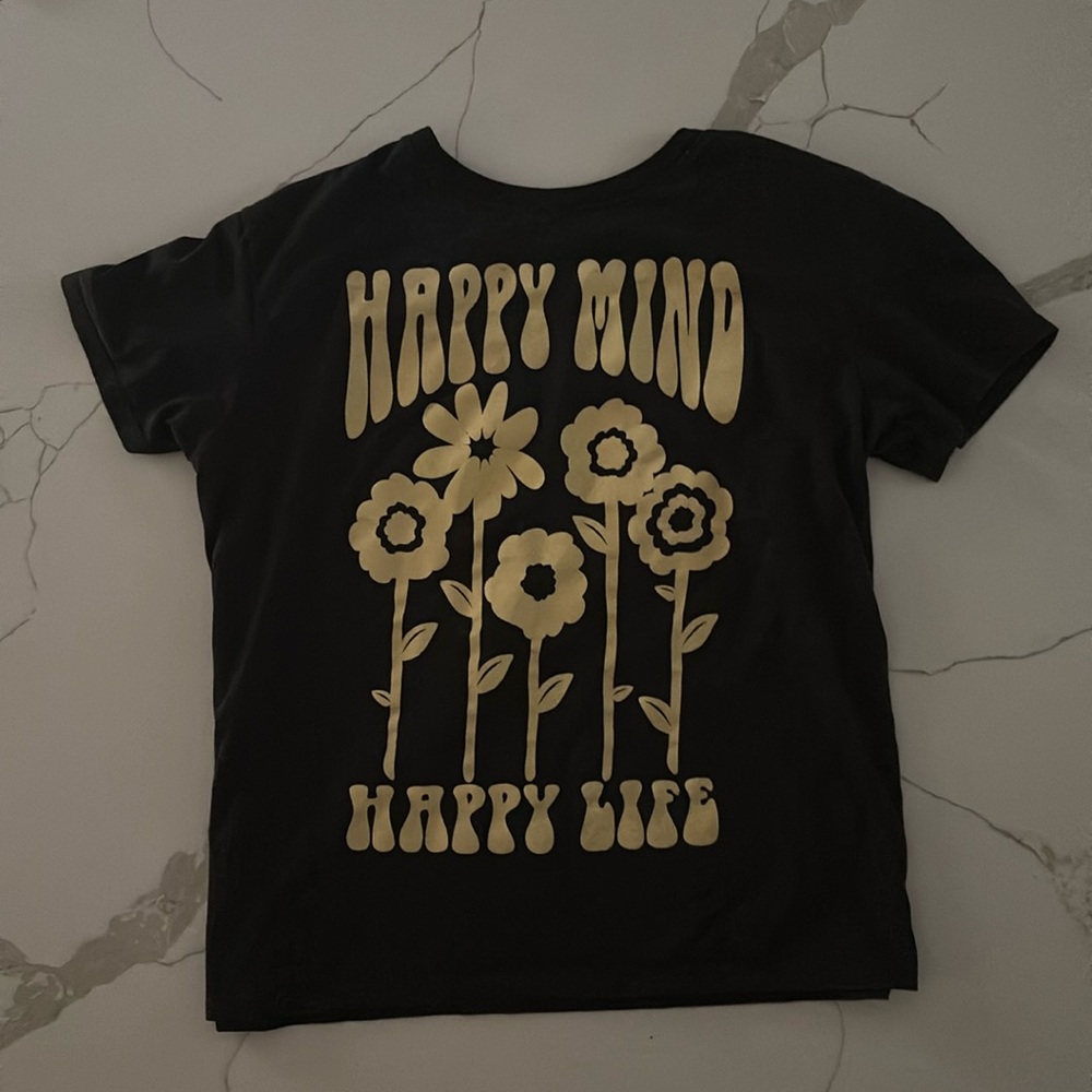 Happy Mind Happy Life - Cute Graphic Tee